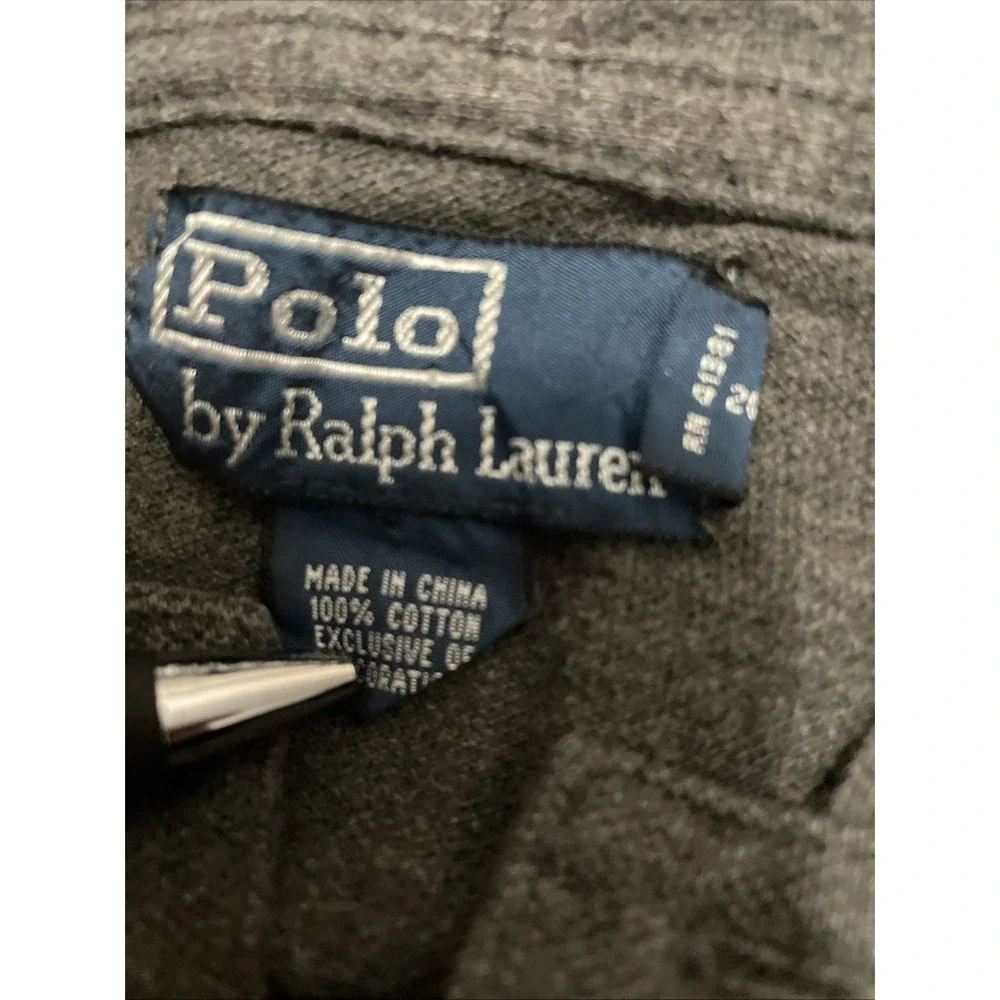 Polo Ralph Lauren Hooded Polo Shirt Mens Medium Pullover Gray Cotton